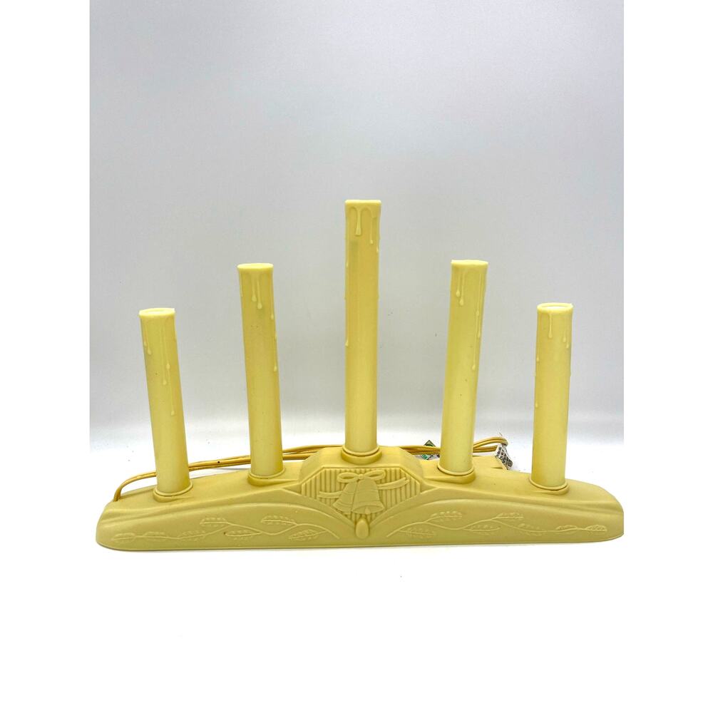 Vintage 5 Candle Candolier Molded Plastic Candle Drip Christmas Bell Design